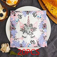 IOOJA 20/50pcs 2-Ply Unfolded Size 33*33cm Unicorn Pattern Printed Party Napkins, Disposable Tissue Paper Suitable For Theme Parties, Essential For Company Events, Friend Gatherings - Multicolor - View 9