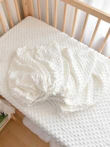 1 件 120x65 厘米婴儿柔软舒适圈圈床笠，透气亲肤，纯色风格床上用品，温暖婴儿床垫套 - 120cm*65cm豆豆絨床單 - 查看 1