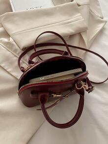 Vintage Shell Handbag, Lovely Women's Perfect Shoulder Bag - Burgundy - View 4