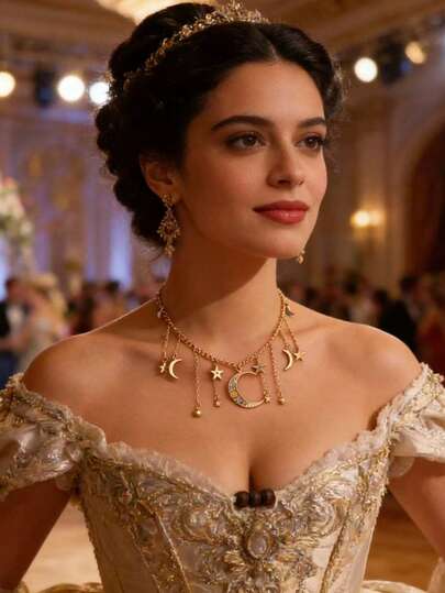 SHEEGIOR 1pc Fashion Minimalist Starry Sky Series Star, Sun, Moon Pendant Necklace, Adjustable Single Layer Chain Necklace Suitable For Women's Daily Casual, Festivals, Decorative, Multi-Purpose Necklace, Friendship Gift