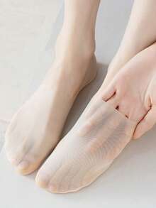 chuanwa（2） 1/5/10 Pairs Women's Summer Solid Color Ultra-Thin Breathable Mesh Boat Socks, Soft, Breathable, Odor-Resistant, Invisible, Non-Slip, Comfortable - Multicolor - View 15
