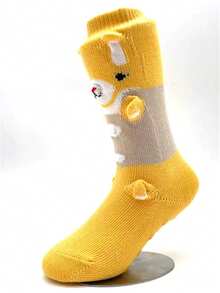 Bộ tất hình gấu hoạt hình 3D dễ thương dành cho bé trai và bé gái, tất cổ cao bằng cotton mềm mại in hình động vật, quà tặng hấp dẫn. - Nhiều màu - Xem 13