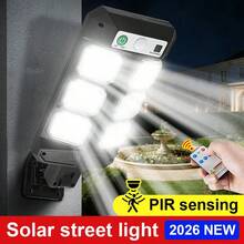 2026新款72LED太阳能壁灯，人体造型，带运动传感器，适用于户外、花园庭院照明和路灯 - 黑色 - 查看 2