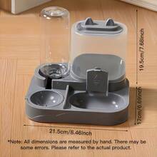 Alimentador y bebedero automático 2 en 1 de gran capacidad para gatos, diseño transparente con separación de seco y húmedo, dispensador de comida y agua para mascotas sin batería, portátil para viajes, ideal para gatos y perros de interior - Talla única - Ver 17