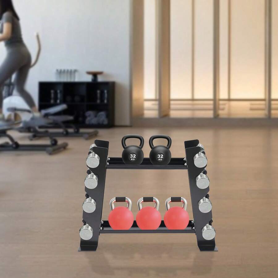 YUNRUX Strength Training Dumbbell Rack - Black - View 1