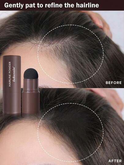 3支装浓密蓬松发际线粉，防水防汗，自然黑/棕色，用于填充和修饰额头及太阳穴阴影，遮盖发根，也可用于修眉和填补稀疏区域，瞬间打造完美妆容。