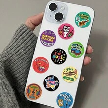 500pcs Cartoon Music Theme Sticker Fashion Cool Decal For Phone Case Laptop Guitar Skateboard Diary Scrapbook Magazine Decal Sticker Party Concert Gift (Not Easy To Fall Off) - 1 Set - View 7