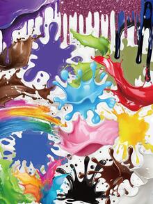 50pcs Dripping Paint Stickers PET Material Decoration Handbook Laptop Phone Case Luggage Skateboard Helmet Decoration Creative Stickers - A - View 9