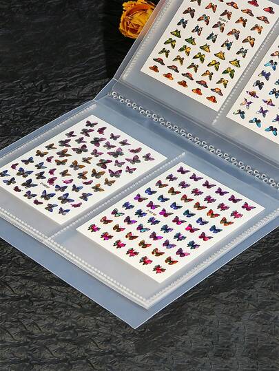 Sổ đựng sticker móng tay 80 ngăn dung lượng lớn, album trống để sưu tập sticker, sắp xếp và trưng bày dụng cụ làm móng, sổ trưng bày và sắp xếp sticker móng tay, album sưu tập sticker móng tay, dụng cụ tự thiết kế móng tay, món quà hoàn hảo cho bạn bè nữ, mẹ và vợ, lý tưởng cho Giáng sinh.