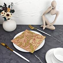 IOOJA 20/50pcs 2-Ply Unfolded Size 33*33cm Gold Flower Pattern Printed Party Napkins, Disposable Tissue Paper Suitable For Theme Parties, Essential For Company Events, Friends Gatherings - Multicolor - View 6