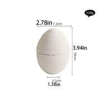 1pc Linear Pattern Ceramic Single-Serve Egg Cup, High-End Hotel & Restaurant Creative Commercial Egg-Shaped Steamer Bowl - Multicolor - View 7