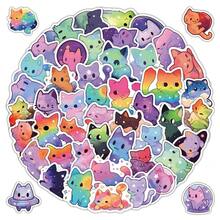 52 Sheets Celestial Cat Stickers - Starry Night Themed Labels For Notebook, Luggage & Scrapbook Embellishment - 52PCS - View 1