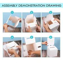3 Pcs Raffle Boxes Ballot Box For Fundraising 6 X 6 X 6 Inch Cardboard Box With Slot For Ticket And Removable Header Donation Boxes For Collecting Busin Card Voting Contest White - White 3 PCS - View 4