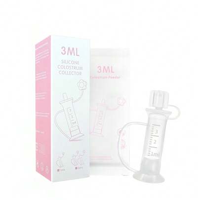 3ml Colostrum Collector For Breastfeeding, Reusable Silicone Breast Milk Collector For Harvesting, Storing And Feeding, 2Pcs