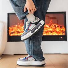 New Fashionable Versatile Contrast Color Thick Sole Casual Sneakers, Breathable Athletic Shoes - White and green - View 7