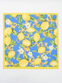 1 chiếc khăn bandana vuông 70cm, họa tiết chanh tươi mát vùng quê. - Nhiều màu - Xem 12