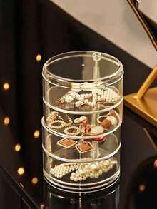 Say Goodbye To Cluttered Jewelry! This Rotating Jewelry Organizer Is Incredibly Practical! Made Of High-Transparency Acrylic, It's Clear, And Dustproof, Making Your Jewelry Easy To See At A Glance. - Multicolor - View 10