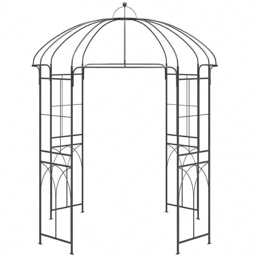 Gr8 Garden Pérgola de jardín metálica con forma de jaula para pájaros, ideal para plantas trepadoras y rosales. - Pérgola con forma de jaula para pájaros - Ver 1