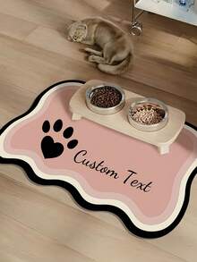 Personalisierte Futter-Napfunterlage für Hunde und Katzen - individuell mit Namen bedruckbar, rutschfester Boden, Hundenäpfe-Unterlage, Fütterungsmatte, Napfunterlage für Haustiere, Katzen- und Hundenäpfe-Matte, rutschfest & auslaufsicher, beliebte Futter-Matte für Haustiere, spritzschutz, saugfähig, leicht zu reinigen, geeignet für Hunde und Katzen, Pfoten-Design, Fütterungsmatte für Haustiere, ideales Geschenk für Haustierbesitzer (Größe 30*40 ist relativ klein, bitte bestellen Sie mittlere oder große Größe für Katzen und Hunde) - Verschiedenfarbig - Übersicht 6