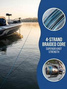 4 Strand PE Line,Braided Fishing Line ,Pro Grade Power Performance Saltwater Freshwater Fish - Colored Fishing Line Braid For Extra Visibility Super Strong - Abrasion Resistant - No Stretch - Multiple Styles - View 4