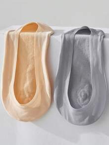 1/3/5 Pairs Women's Summer Thin Invisible Socks, Silicone Non-Slip No Show Ankle Socks - Multicolor - View 4