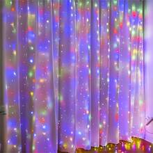 1pc Battery Powered LED Curtain Lights - 8 Fairy Tale Lighting Modes, Suitable For Christmas, Wedding And Party - Indoor Holiday Decoration, Size: 6x3m/3x3m/3x2m/3x1m - Battery Box Curtain Light - View 10
