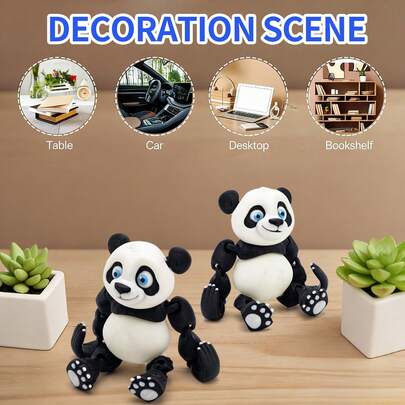 3D Printed Panda Plush Doll, Full Articulation Posable Figure, Cute Interactive Doll, Creative Desktop Decor