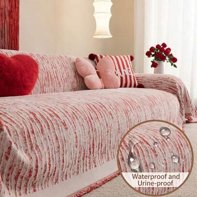 1 Piece Luxury Chenille Universal Sofa Cover Towel, Non-Slip & Anti-Cat Scratch Couch Slipcover, Waterproof & Leak-Proof Sofa Cushion Protector