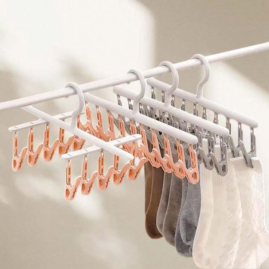 1/2/3 piezas Tendedero giratorio multifunción, adecuado para secar calcetines, ropa interior, 10 pinzas Percha para ropa resistente al viento
