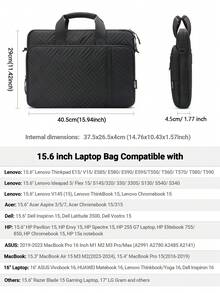 TECOOL 360度保護筆電攜行包，相容 MacBook Pro 15/16、Air 15 M2、14-17.3 吋 HP 筆電及其他品牌筆電，輕量女款筆電包，附肩背帶、口袋、提把，黑色、粉色 - 查看 9