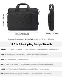 TECOOL 360度保護筆電攜行包，相容 MacBook Pro 15/16、Air 15 M2、14-17.3 吋 HP 筆電及其他品牌筆電，輕量女款筆電包，附肩背帶、口袋、提把，黑色、粉色 - 查看 10
