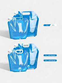 5L/10L 露營水袋 附閥門可折疊水儲存袋 摺疊式緊急水壺 便攜可重複使用 適用於露營、旅行、登山、健行、野餐、烤肉及緊急備災 戶外必備配件 - 彩色 - 查看 11