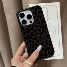 Cheetah,Leopard Print Cheetah,Leopard Print Stylish Black Leopard Print Phone Case Suitable Compatible With Iphone 17 16 15 14 13 12 11 Pro Max XS XR X,Full-Coverage TPU Shockproof Protective Cover - 型號1(1台) - 查看 5