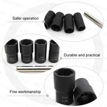 1/2" Locking Wheel Nut Remover Nut Stud Bolt Impact Twist Socket Extractor Tool - A - View 3
