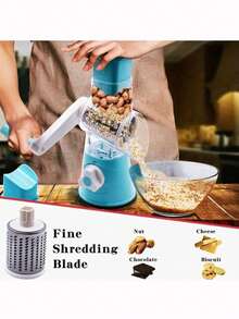 Máy thái rau củ cầm tay, máy thái xoay để bàn với 3 lưỡi dao bằng thép không gỉ dùng cho hành tây, khoai tây, cà rốt, có thể điều chỉnh 3 kiểu thái khác nhau, máy bào rau củ, máy bào phô mai, máy thái thực phẩm. - Nhiều màu - Xem 5
