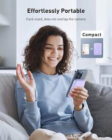 5000mAh MagSafes Magnetic Wireless Power Bank With 20W Fast Charging, Ultra-Thin And Compact High-Speed Battery Pack, Strong Magnet For Easy Charging, Precisely Compatible With IPhone 12-17 Pro/Pro Max Series, Portable For Commute And Travel Emergency Power Supply - Màu tím - Xem 2