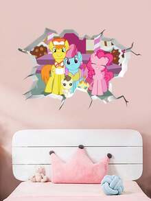MY LITTLE PONY 破窗小马宝莉系列卧室房间3D动画卡通自粘防水海报贴纸装饰，涂鸦装饰破墙，卡通电影和动漫自粘贴纸可移除 - 多款 - 查看 9