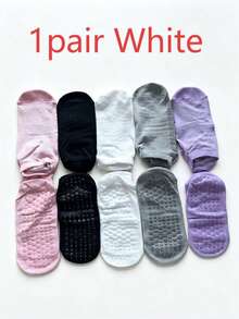 3/6/10 Pairs Colorful Women's Yoga Socks, With Silicone Non-Slip Design And Comfortable Elastic Drawstring, These Short Yoga Dance Socks Are Solid Color Style, Perfect For Sports, Ballet And Yoga - Multicolor - View 10