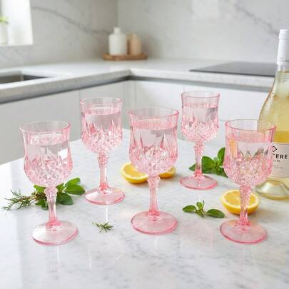 1/2/6/8/12 piezas Juego de Copas de Champán con Relieve de Rosa Vintage, Sueño de Princesa Rosa, Copas de Cóctel, Vasos de Jugo con Hielo, Adecuado para Fiesta de Piscina, Decoración de Boda, Reunión al Aire Libre, Estilo Dulce de Chica Ins, Recepción de Boda, Fiesta de Playa, Fiesta de San Valentín, Suministros Reutilizables para Eventos al Aire Libre