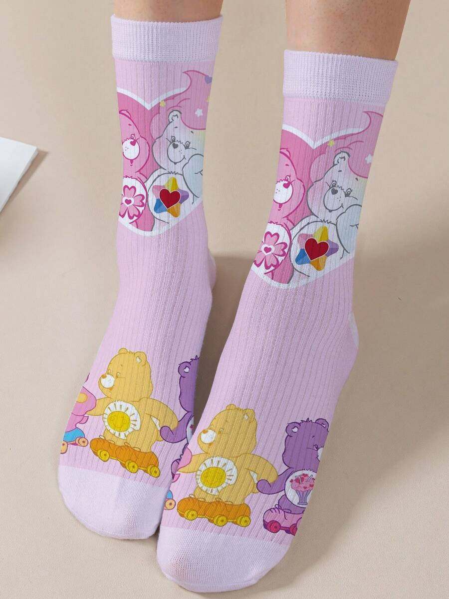 1 Đôi tất nữ Care Bears in hình cá nhân hóa, in kỹ thuật số 360 độ với các họa tiết thú vị như Gấu Cổ Vũ, Gấu Ước Nguyện, Gấu Trái Tim, Gấu Thiên Thần, Gấu Cáu Kỉnh và nhiều hình khác, phong cách tối giản thời trang, phù hợp để mang hàng ngày và làm quà tặng tốt nghiệp/sinh nhật. - Nhiều màu - Xem 1