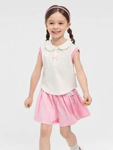 Balabala 2026 Girls Summer Outfit, Made Of Soft Lightweight Cotton Fabric, Breathable And Cool Design, Comfortable For Daily Wear - White and Red - View 2