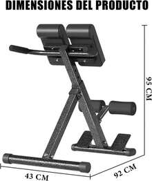 Silla Romana de Hiperextensión Ajustable, Banco de Hiperextension Multifuncional para Casa, Gimnasio Entrenador para Espalda, Abdominales, Lumbares y Glúteos, Plegable Silla Romana - 1 - Ver 8