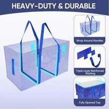 Large Moving Bags Or Storage Bags With Backpack Straps, Zippers, And Handles - Durable Packing Bags, Available In 1/3/6-Piece Sets, Suitable For Moving, College Dorms, Holiday Decorations, Seasonal Storage, And Family Organization. - 查看 7