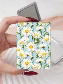 1PC Pastoral British Style Floral Series Makeup Mirror, Foldable, Lightweight, Ultra-Thin, Convenient, Durable PU Leather, Suitable For Various Occasions, Travel, Parties, Work, School, Suitable For All Ages, Universal - Multicolor - View 13