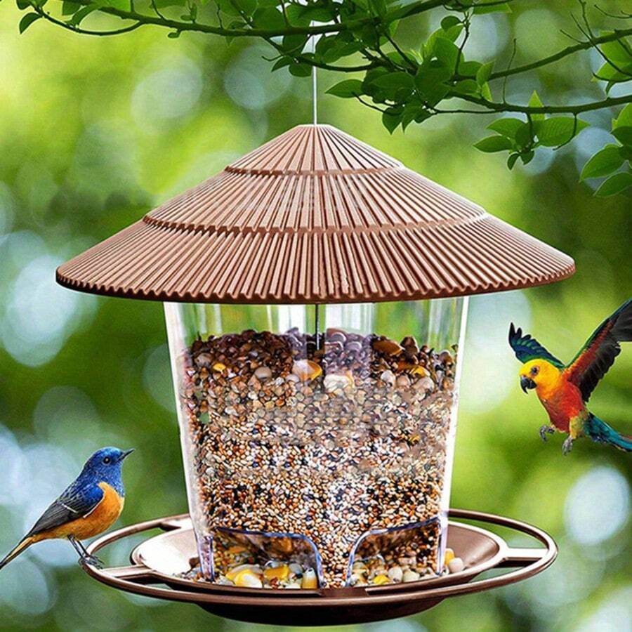 Nuevo comedero de pájaros colgante minimalista para jardín exterior - Comedero automático 3D para colibríes (Adecuado para pájaros silvestres) - A - Ver 1