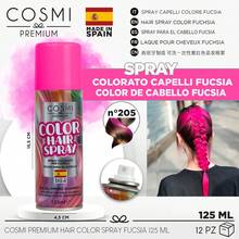 COSMI MILANO MADE IN SPAIN 125ML SPRAY COLORANTE CAPELLI TEMPORANEO 125ML 5 COLORI VIVACI FACILE DA APPLICARE E RIMUOVERE CON SHAMPOO FORMULA LEGGERA DUREVOLE E DELICATA SUI CAPELLI PER LOOK CREATIVI FESTIVAL E SERATE SPECIALI STILE UNICO E PERSONALE - FUCSIA 205x1pz - Visualizzare 7