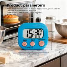1PC/2pcs/6PCS/8PCS Multifunctional Electronic Timer, Precise Countdown Reminder, Baking Cooking Study Efficiency Tool, Say Goodbye To Chaos, Accurate Electronic Timer, Kitchen Baking, Study Work, Sports Fitness, Essential Time Management Tool For Multiple Scenarios - 2 Items - View 4