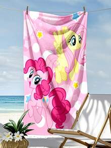 MY LITTLE PONY Printed Beach Towel 70*140, Double-Sided Plush Sports Towel, Soft And Quick-Drying Bath Towel, Double-Sided Plush Beach Swimming Large Towel, Striped Sports Style, Water-Absorbent Without Shedding Fibers, Outdoor Sun Protection - Multicolor - View 4
