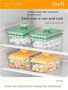 Bandeja de Congelador Moldeada de Doble Capa con 68 Compartimentos, Molde Mini de Congelación Rápida, Contenedor de Congelador Portátil, Adecuado para Frutas Frescas y Bebidas.Bandeja de Cubitos de Hielo con Tapa, Paquete de Hielo Reutilizable, Cubitos de Hielo, Cocina - Ver 6