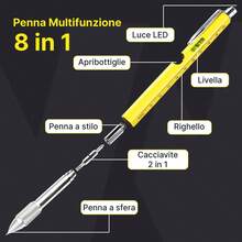 Avilia Penna Multifunzione 8 in 1 con Clip, Stilo Touch, Livella e Luce LED - A - Visualizzare 4